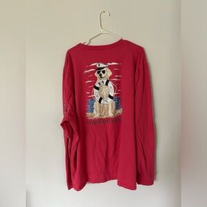 Coral Vineyard Vines Rescue Pup Long Sleeve Size 3XB